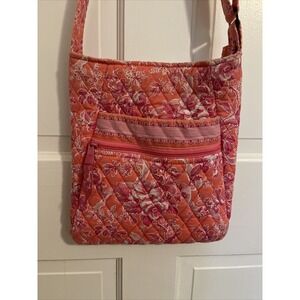 VERA BRADLEY Hope Toile Orange Zipper Crossbody Lightweight Shoulder Bag Hipster